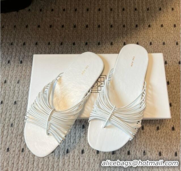Buy Cheap The Row Sara Slide Sandal in Elastic and Leather TR051614 White 2025