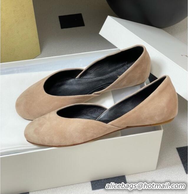 Best Cheap The Row Suede Ballet Flat TR052809 Beige 2025