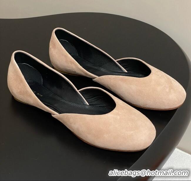 Best Cheap The Row Suede Ballet Flat TR052809 Beige 2025