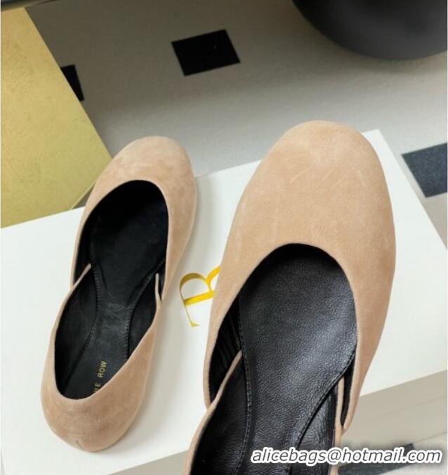 Best Cheap The Row Suede Ballet Flat TR052809 Beige 2025