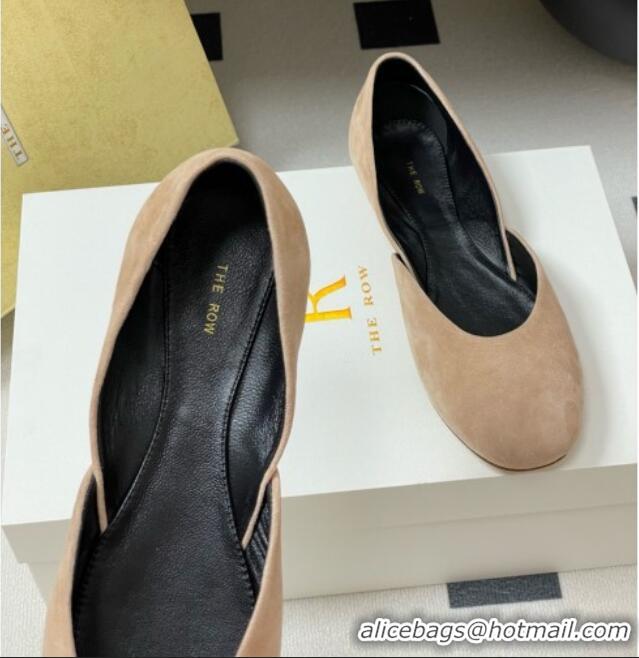 Best Cheap The Row Suede Ballet Flat TR052809 Beige 2025
