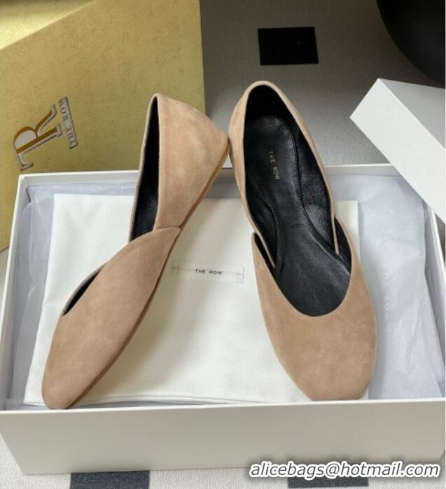 Best Cheap The Row Suede Ballet Flat TR052809 Beige 2025