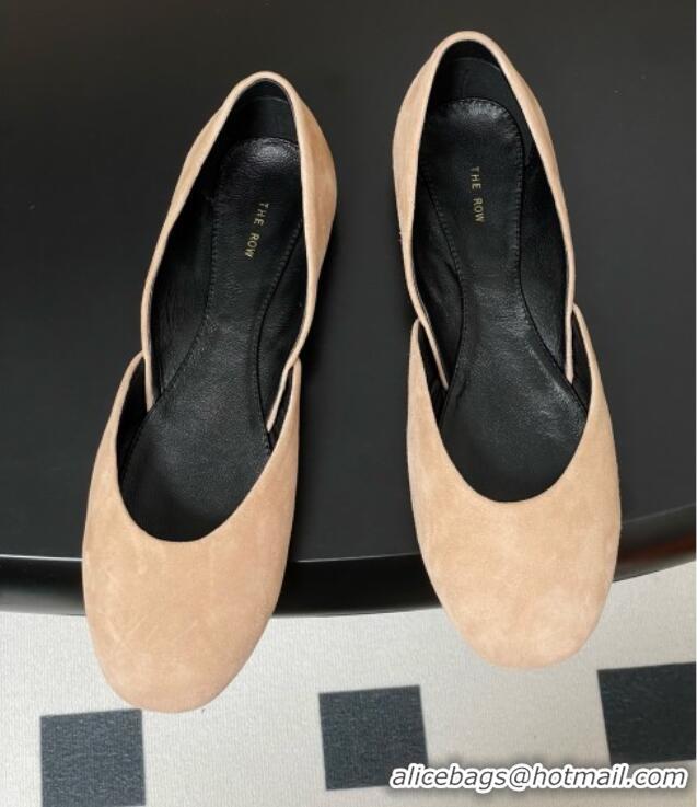 Best Cheap The Row Suede Ballet Flat TR052809 Beige 2025