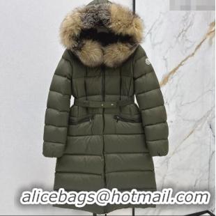 New Classic Moncler Long Down Jacket M091841 Green 2025