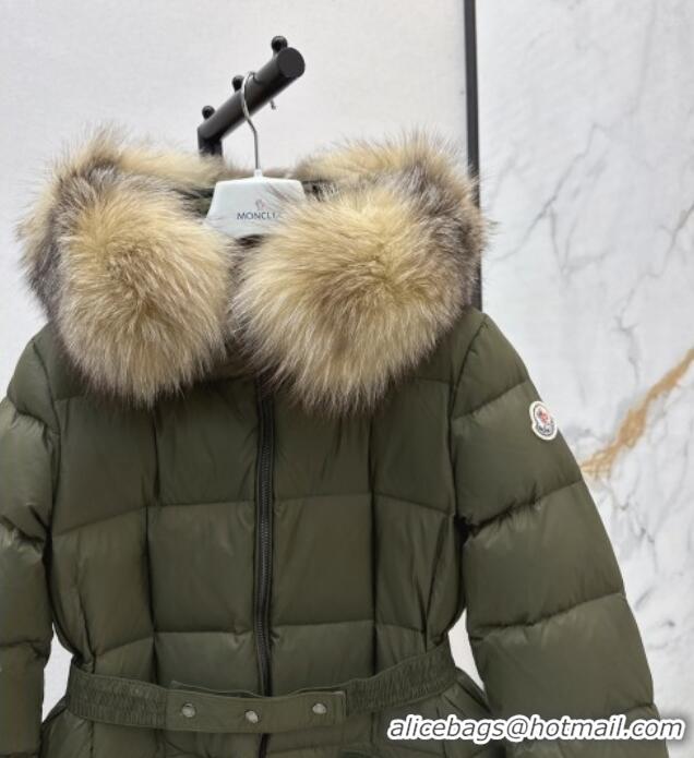 New Classic Moncler Long Down Jacket M091841 Green 2025