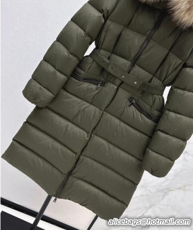 New Classic Moncler Long Down Jacket M091841 Green 2025