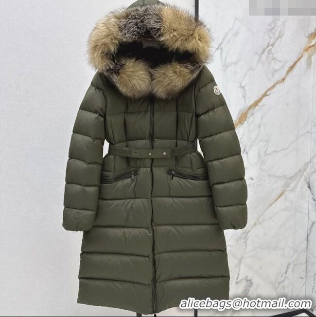 New Classic Moncler Long Down Jacket M091841 Green 2025