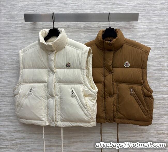 Grade Quality Moncler Detachable Short Down Jacket M091842 White/Brown 2025