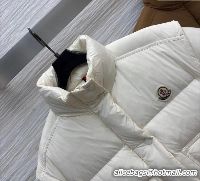 Grade Quality Moncler Detachable Short Down Jacket M091842 White/Brown 2025