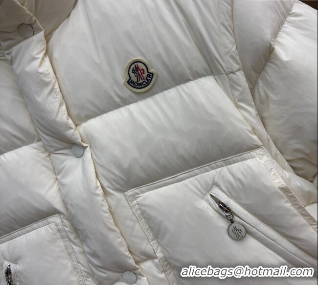 Grade Quality Moncler Detachable Short Down Jacket M091842 White/Brown 2025