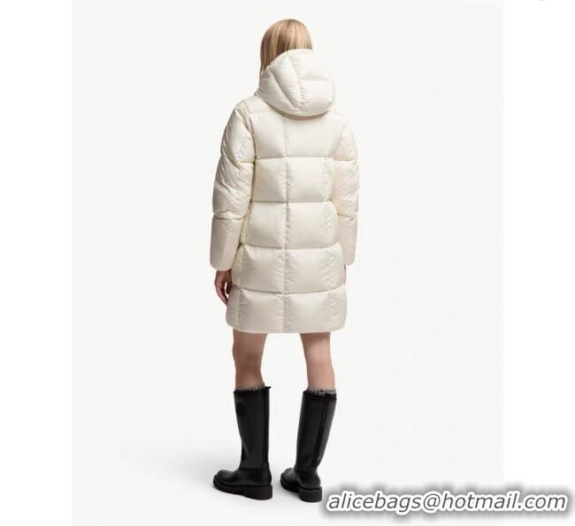 Buy Classic Moncler Quilted Long Down Jacket M091843 White 2025