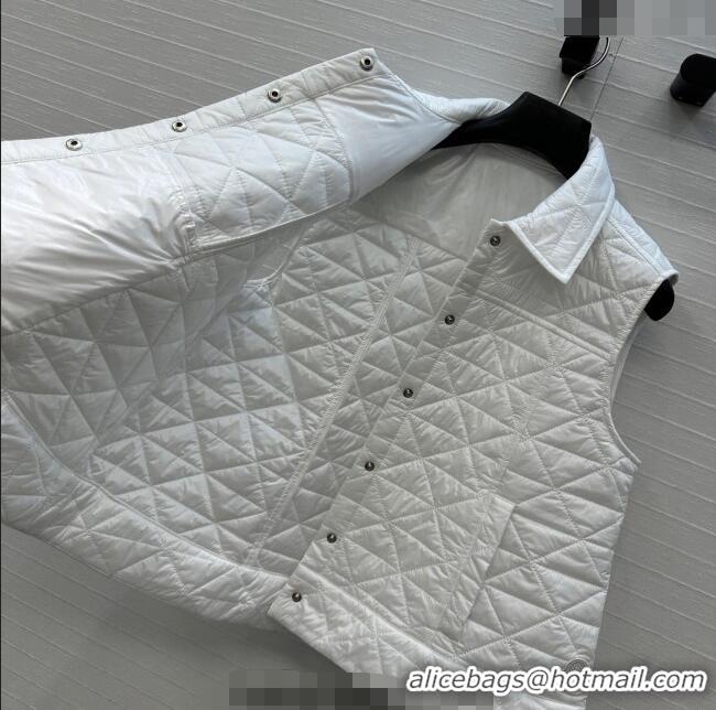 Traditional Discount Moncler A-Shaped Down Vest M091850 White 2025