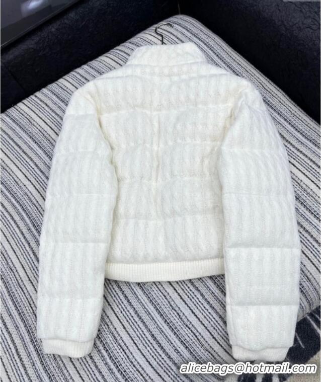 Inexpensive Moncler Knit Down Jacket M091857 White 2025