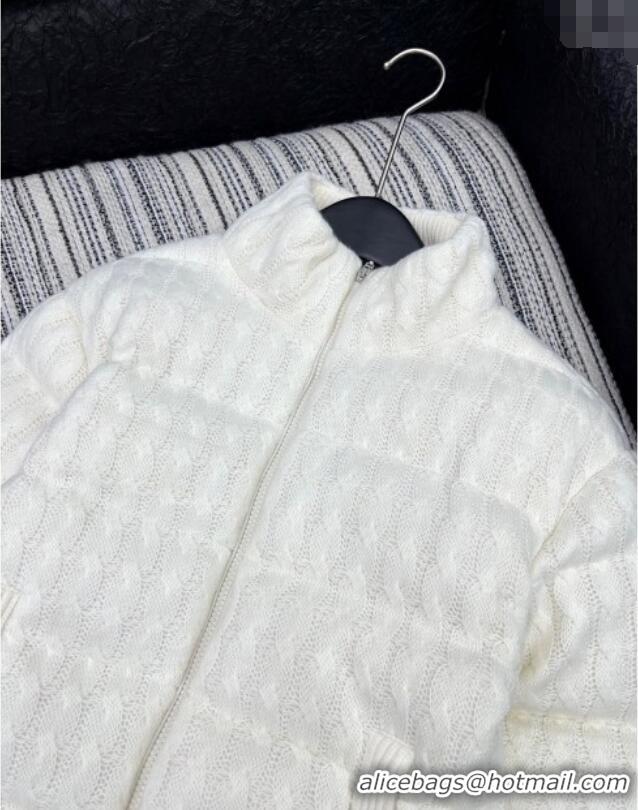 Inexpensive Moncler Knit Down Jacket M091857 White 2025