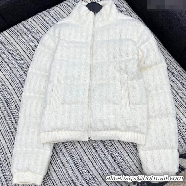 Inexpensive Moncler Knit Down Jacket M091857 White 2025