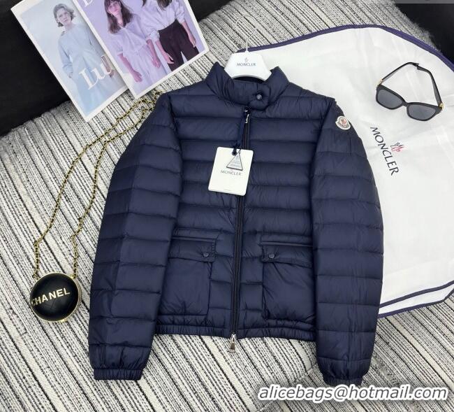 Good Quality Moncler Short Down Jacket M091860 Blue 2025