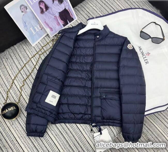 Good Quality Moncler Short Down Jacket M091860 Blue 2025