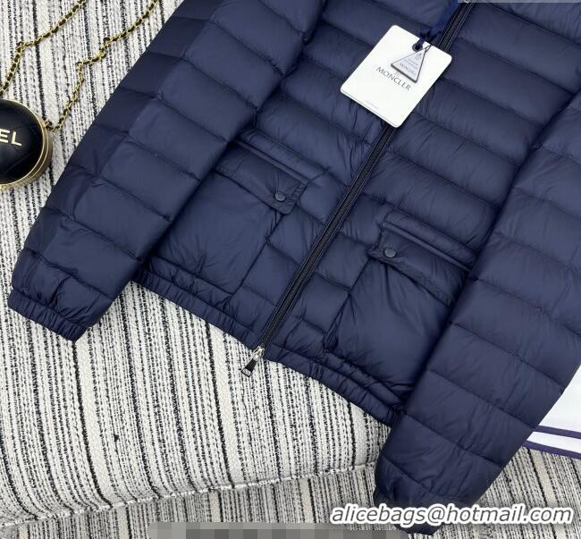 Good Quality Moncler Short Down Jacket M091860 Blue 2025