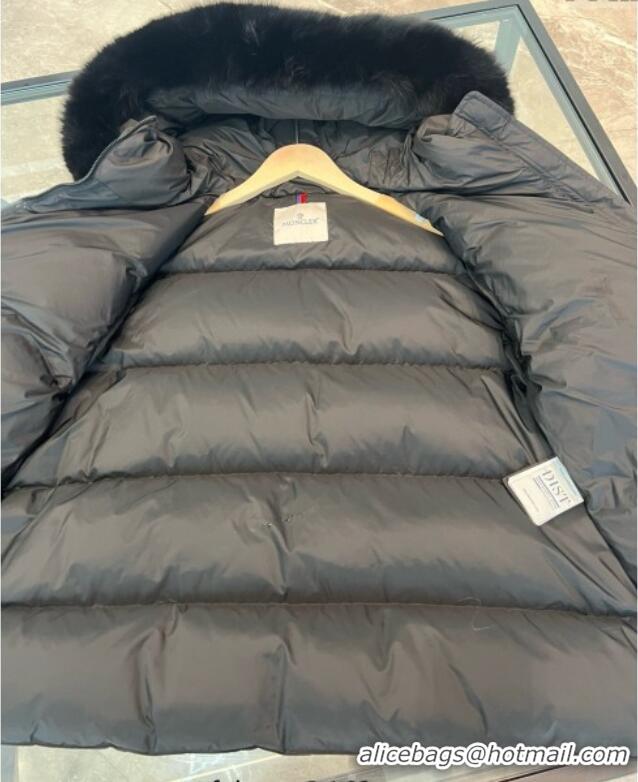 Market Sells Moncler A-Shaped Down Jacket with Fox Fur 1014 Black 2025