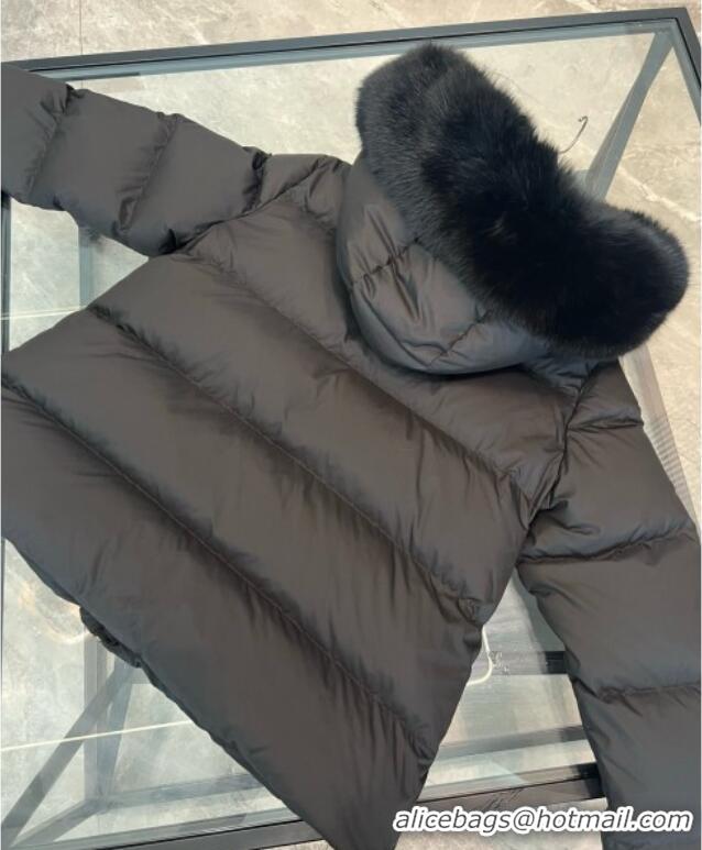 Market Sells Moncler A-Shaped Down Jacket with Fox Fur 1014 Black 2025