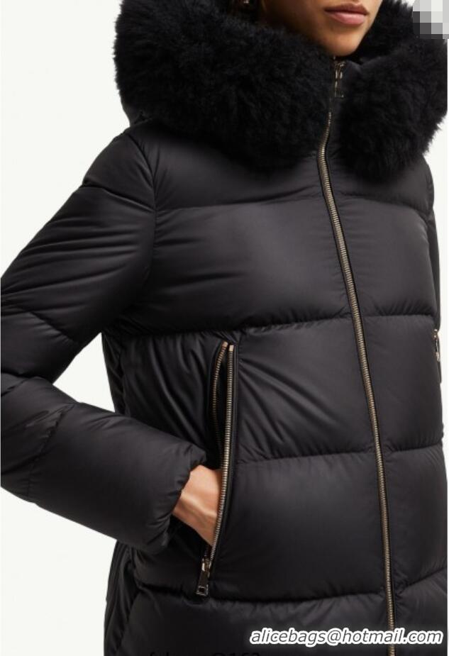 Market Sells Moncler A-Shaped Down Jacket with Fox Fur 1014 Black 2025