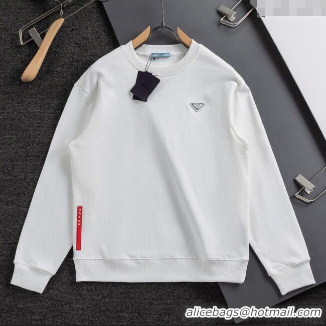 Luxury Cheap Prada Mens Sweatshirt P101404 White 2025