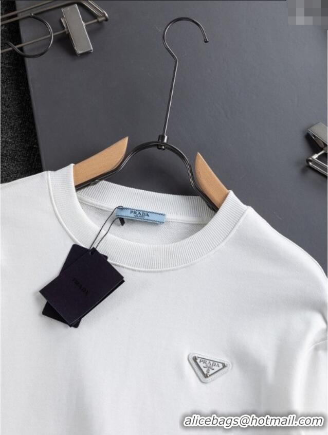 Luxury Cheap Prada Mens Sweatshirt P101404 White 2025