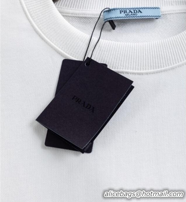 Luxury Cheap Prada Mens Sweatshirt P101404 White 2025
