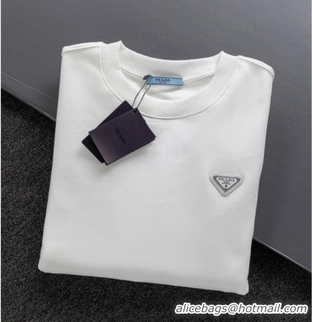 Luxury Cheap Prada Mens Sweatshirt P101404 White 2025