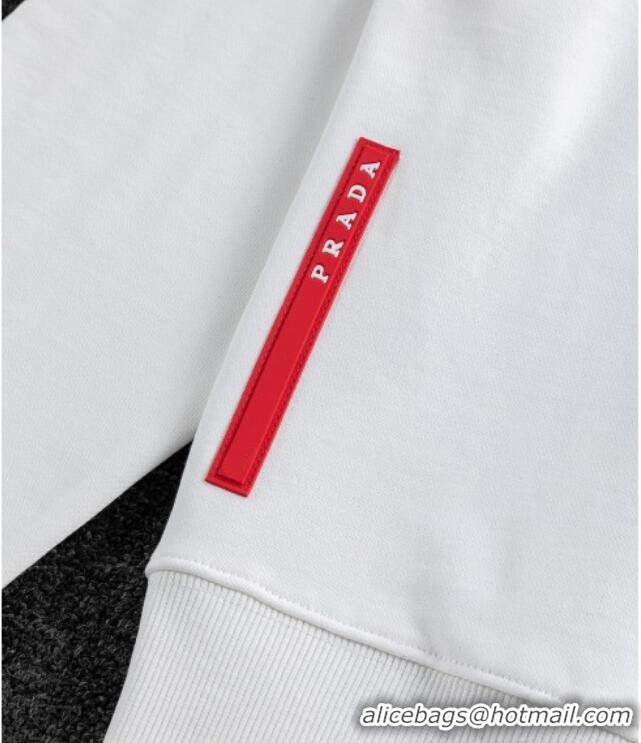 Luxury Cheap Prada Mens Sweatshirt P101404 White 2025
