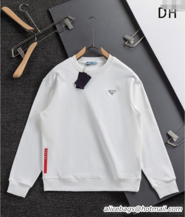 Luxury Cheap Prada Mens Sweatshirt P101404 White 2025