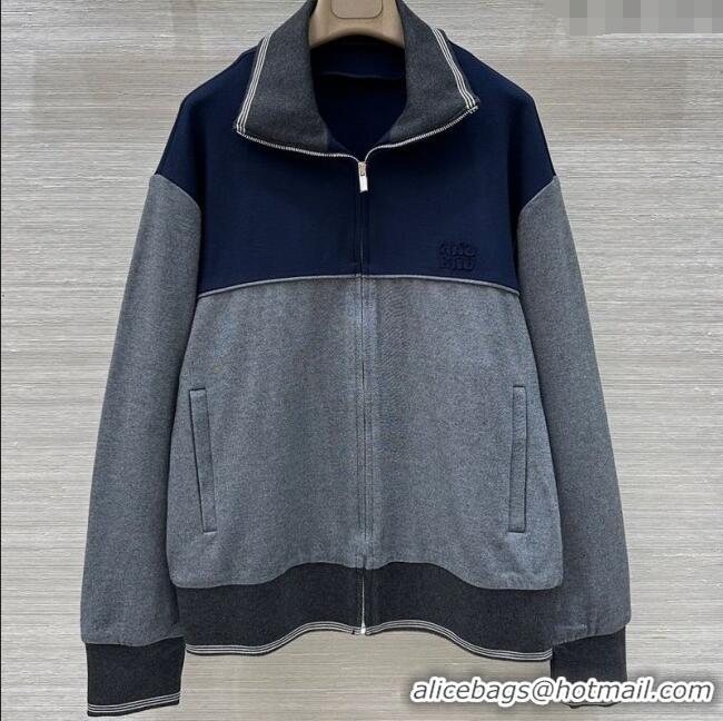 Buy Discount Miu Miu Patchwork Jacket 0717 Grey/Blue 2025