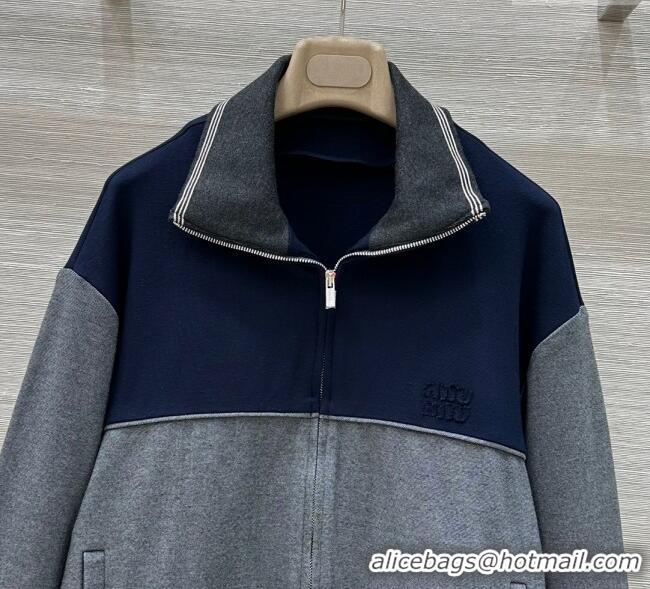 Buy Discount Miu Miu Patchwork Jacket 0717 Grey/Blue 2025