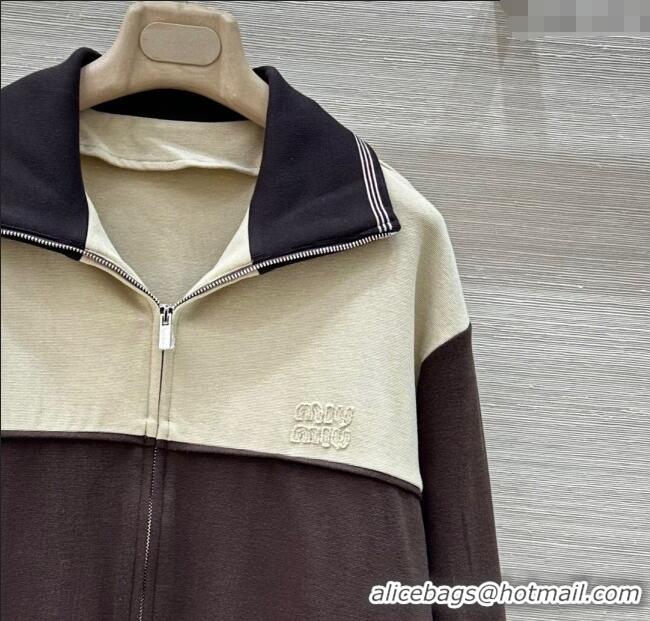 Hot Sell Cheap Miu Miu Patchwork Jacket 0717 Beige/Brown 2025
