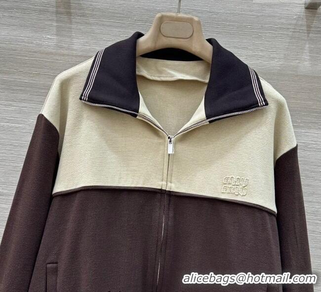 Hot Sell Cheap Miu Miu Patchwork Jacket 0717 Beige/Brown 2025