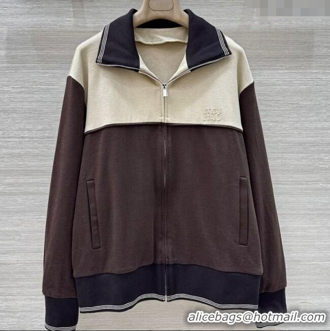 Hot Sell Cheap Miu Miu Patchwork Jacket 0717 Beige/Brown 2025