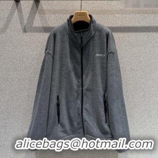 Luxury Discount Miu Miu Fleece Sweatshirt M101406 Grey 2025