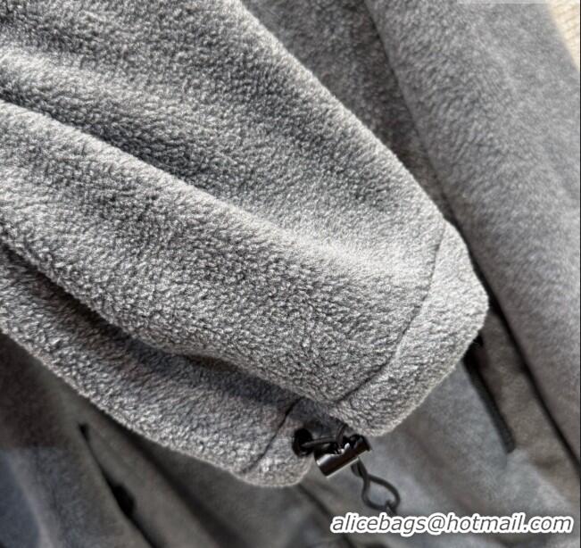 Luxury Discount Miu Miu Fleece Sweatshirt M101406 Grey 2025