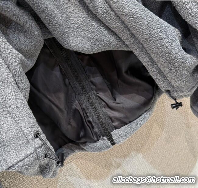 Luxury Discount Miu Miu Fleece Sweatshirt M101406 Grey 2025