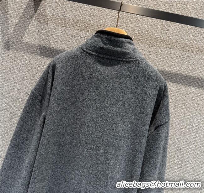 Luxury Discount Miu Miu Fleece Sweatshirt M101406 Grey 2025