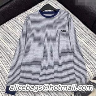 Buy New Cheap Miu Miu Cotton Long T-Shirt MM101415 Grey/Blue 2025