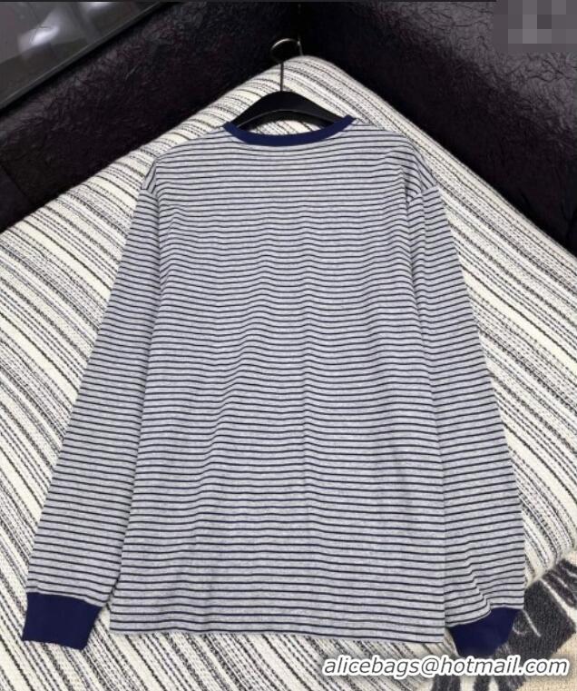 Buy New Cheap Miu Miu Cotton Long T-Shirt MM101415 Grey/Blue 2025