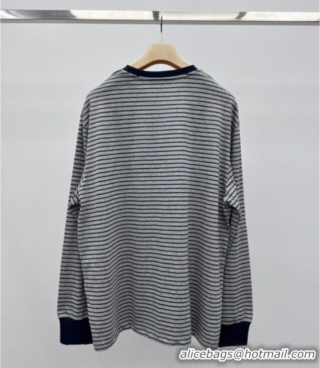Top Grade Miu Miu Cotton Long T-Shirt MM101415 Grey/Black 2025