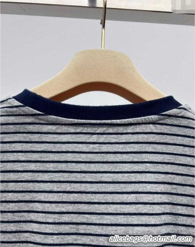 Top Grade Miu Miu Cotton Long T-Shirt MM101415 Grey/Black 2025