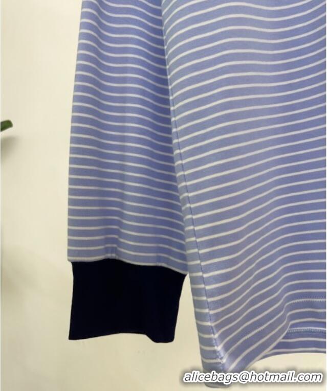 Spot Bulk Miu Miu Cotton Long T-Shirt MM101415 Blue/White 2025
