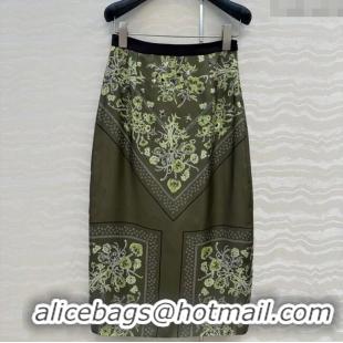 Affordable Price Gucci Silk Skirt GG101501 Green 2025