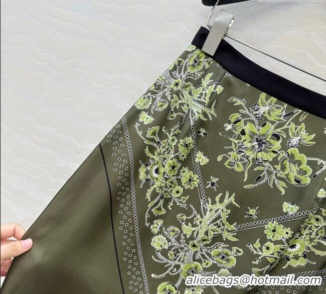 Affordable Price Gucci Silk Skirt GG101501 Green 2025