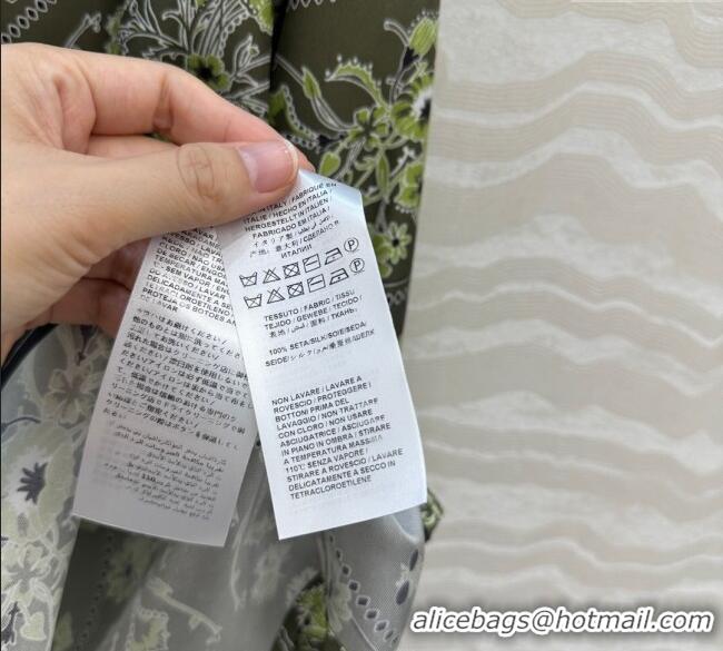 Super Quality Gucci Silk Shirt GG101501 Green 2025