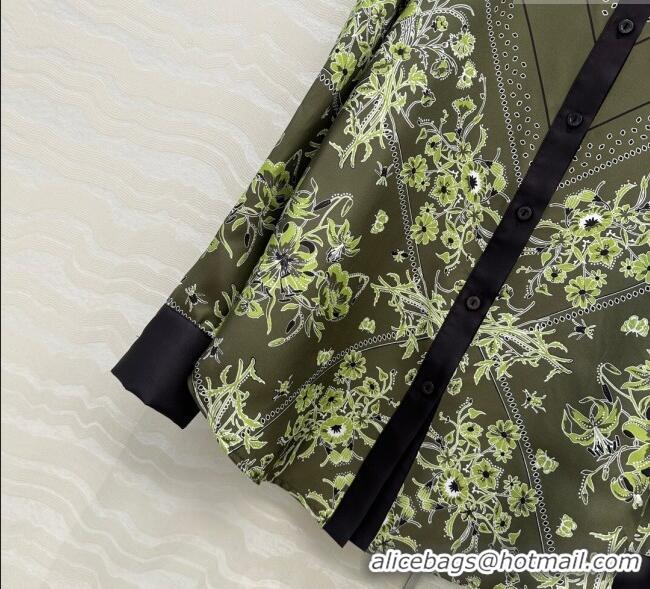 Super Quality Gucci Silk Shirt GG101501 Green 2025