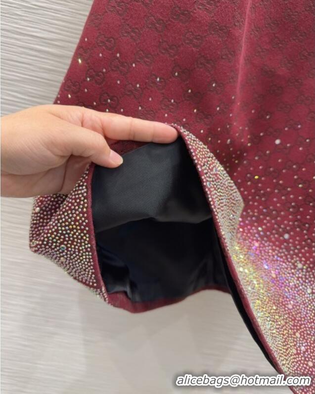 Well Crafted Gucci GG and Cotton Padded Dress with Strass 1015 Red 2025